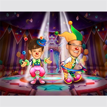 Circus Flare Dad and Me Caricature from Photos - myDaVinci